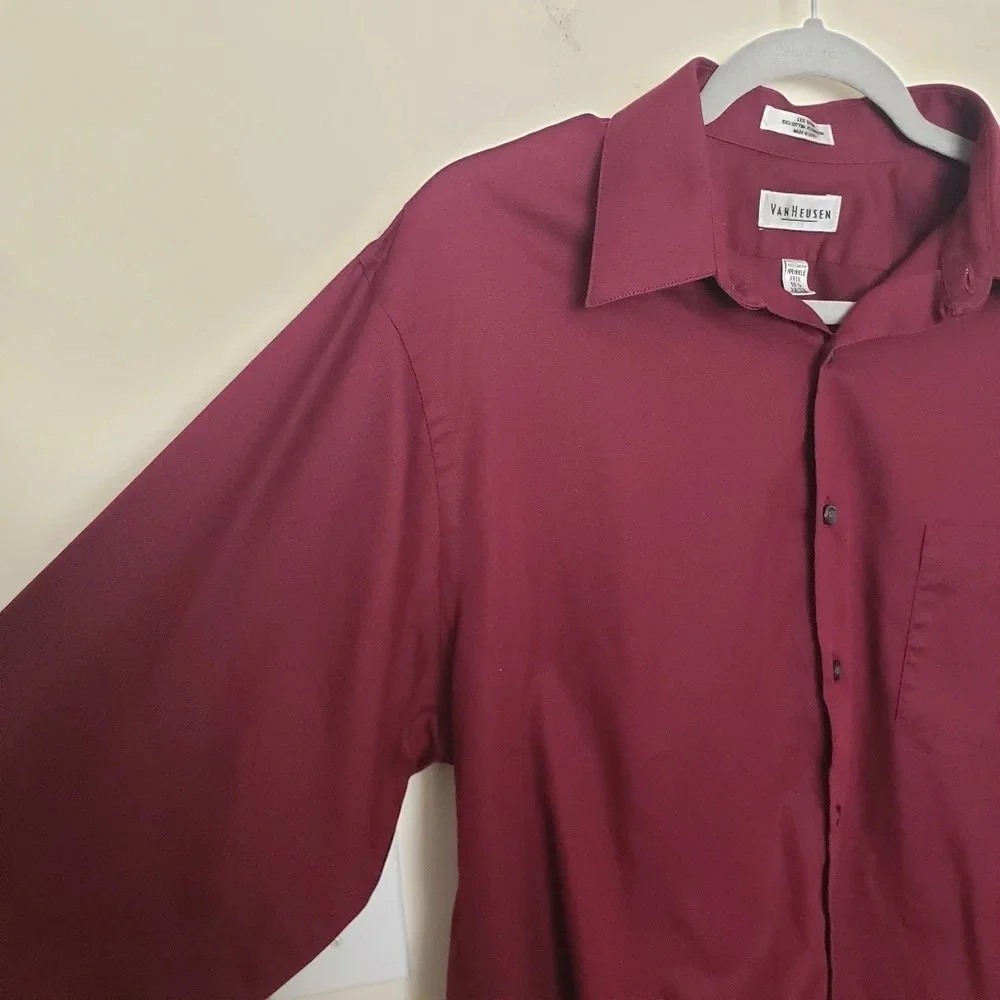 Van Heusen Burgundy Button Down Top